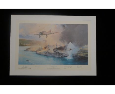 Robert Taylor Remember Pearl Harbor Limited Edition signed by 4 WW2 USN veterans who served on board USS Nevada at Pearl Harb