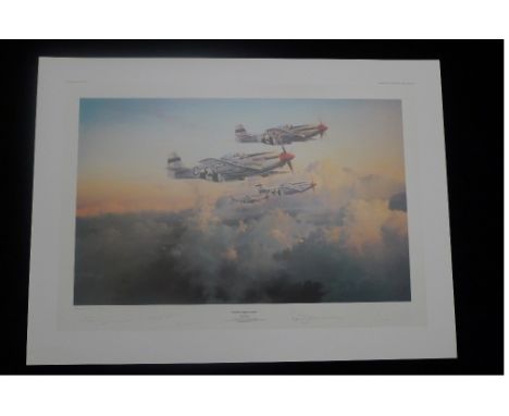 RARE Robert Taylor Fourth Fighter Patrol Presentation Copy signed by 4 famous WW2 P-51 Mustang pilots. Published in 1987, thi