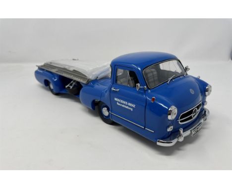 The "Blue Wonder" was a hand-crafted transporter built to move Mercedes-Benz multi-winning W196s. Boxed with original packing