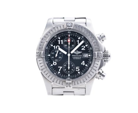 Large Titanium case with a rotating bezel and screw back.The movement is automatic mechanical calibre with date function. The