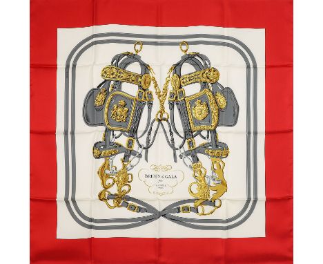 AUFLÖSUNG EINER SAMMLUNG. HERMÈS Seidencarré "BRIDES DE GALA", by Hugo Grygkar, erstmals erschienen 1957. Akt. NP.: 410,-€. 1