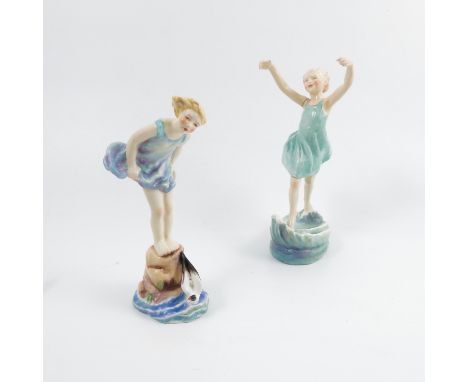 A Royal Worcester figure, Sea Breeze, modelled by F G Doughty, shape number 3008, dated 1936, height 8.25ins, together with R