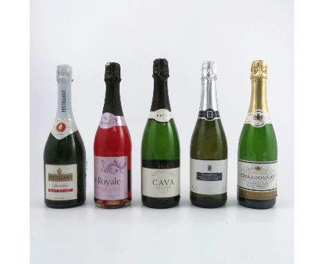 A quantity of sparkling wine, to include Eastcott Estate 2008, Cafe de Paris blanc de blanc, Tanners Cava and Freixenet brut 