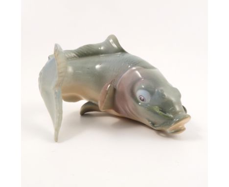 A Royal Worcester netsuke, modelled as a green carp, dated circa 1930, possible restoration to tail fin, height 1.75ins   Con