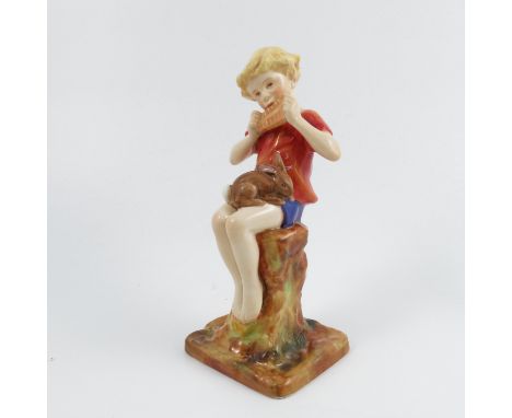 A Royal Worcester figure, Peter Pan, modelled by Frederick Gertner, dated 1934, height 8ins   Condition report:  Minor crazin