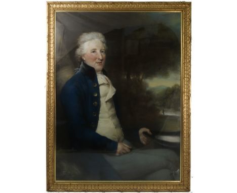 John Russell, pastel, portrait of a member of the Huish family, 39ins x 29.5ins