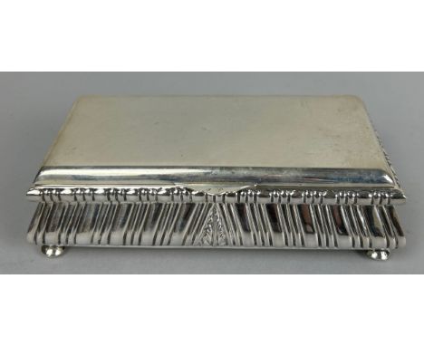 A SILVER / SILVER PLATED CIGAR BOX, 18cm x 10cm x 5cm Wooden interior. Weight: 304gmsMarked '240B' 