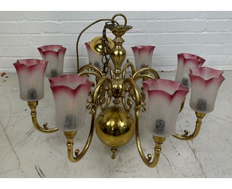 A CHRISTOPHER WRAY EIGHT ARM CHANDELIER, 74cm x 56cm 