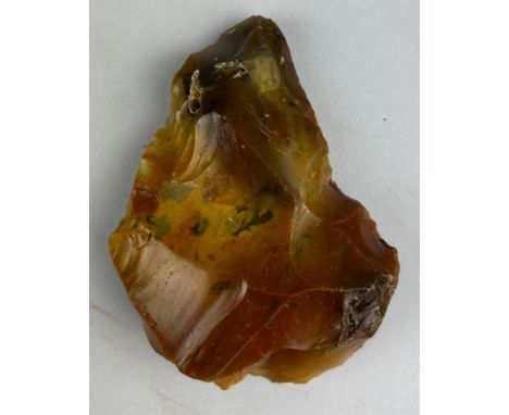 A PALAEOLITHIC FLINT HAND AXE,11cm x 8cm From Medway, Kent.Old British collection 