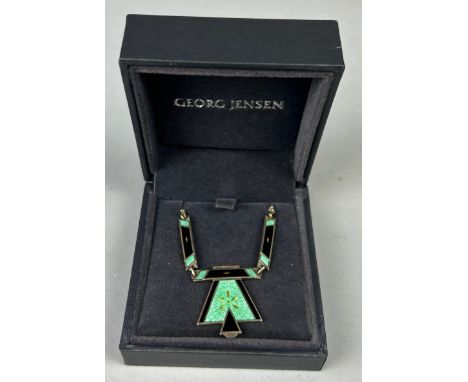 A SILVER AND ENAMEL NECKLACE BY AKSEL HOLMSEN