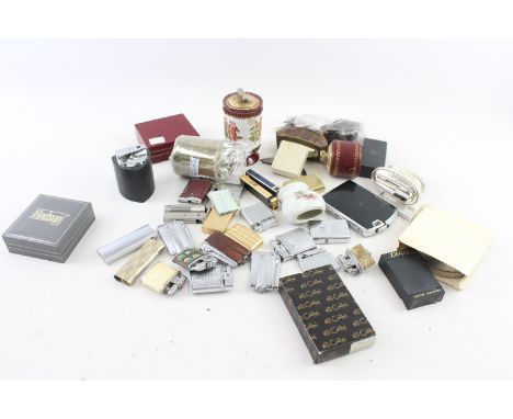 A COLLECTION OF VINTAGE CIGARETTE/TABLE LIGHTS Cigarette (QTY), Ronson Zippo Onyx Colibri. 