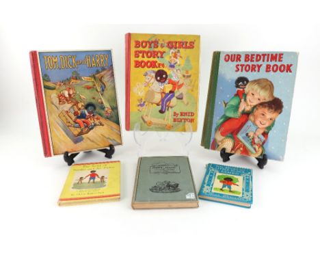 A collection of children's and nursery books which covers feature or mention a Golliwogg, including "Tom, Dick and Harry Annu