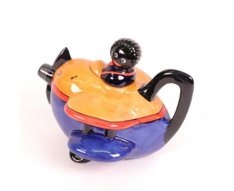 A Carlton Ware limited edition Golliwogg aeroplane teapot, printed marks, numbered 51/350.