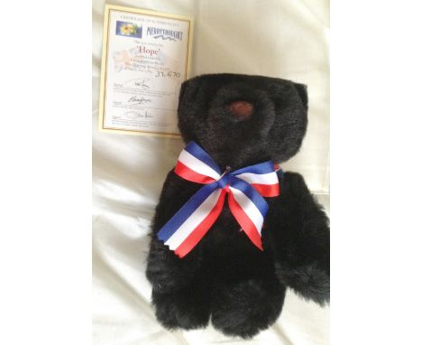 A modern Merrythought bear, Flora The English Rose, 36cm, with certificate, together with another modern Merrythought bear, H