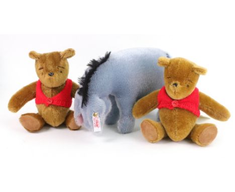 A Steiff 'Eeyore' from Winnie The Pooh, 2001, for the Classic Pooh Series, 28cm long, in original box together with two Gabri