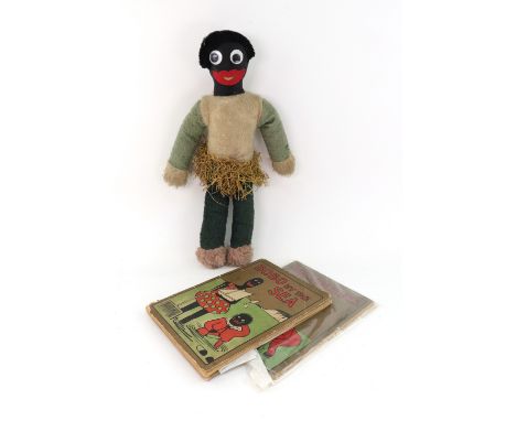 A lithograph children's book "BoBo By The Sea" and another "Bobo's Adventures", together with a stitched fabric and plush fil