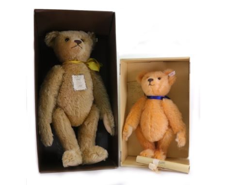 A Stieff Happiness Asian Teddy Bear 1996, 38cm, with certificate and original box, and a Steiff British Collectors 1907 repli