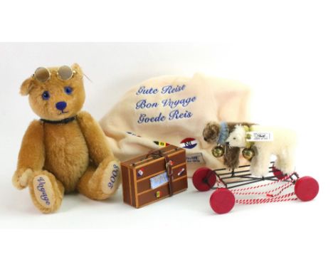 A Steiff Reisebar, 2003, 28cm, with certificate and bag, and a Steiff 1997 replica of Galop-Teddy, 1926, with certificate, or