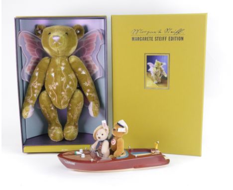 A Steiff Fairytales Bear, no. 161/500, 35cm, with original box and book, and a Steiff Teddy bear set with motor boat, 2006, i