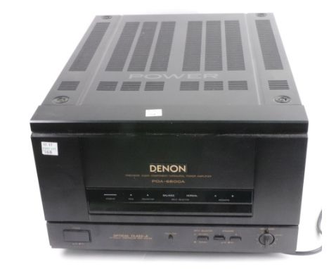 A Denon precision audio component/monaural power amplifier, model POA-6600A, Optical Class A 19 x 31cm and another the same (
