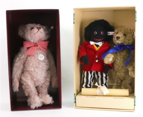 A Steiff Jolly Golly and Bear 1996, 34cm, with certificate and original box, and a Steiff Teddy, Rose, 1925 replica, 37cm, wi