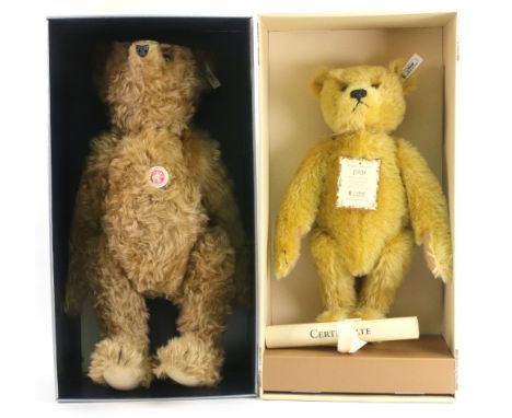 A Stieff Teddy bear 35 PB 1904 Barle, a 1991/92 replica of the oldest bear in the Steiff archives, 52cm, and a Steiff British