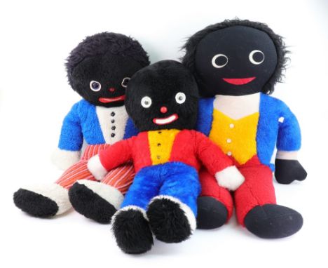 A large plush Golliwogg doll by Chad Valley, and two other large plush Golliwogg dolls, (3).
