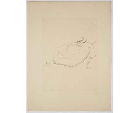 ⊕ RECLINING NUDE FROM 'LOVES OF ZEUS' signed on the mount Gmayermarton lower right; inscribed indistinctly lower left and rig
