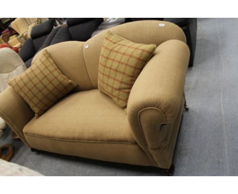 Edwardian Drop-end tweed covered sofa and 2x cushions