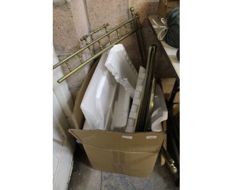 Victorian brass/glass frame firescreen plus small fire screen (to be assembled)