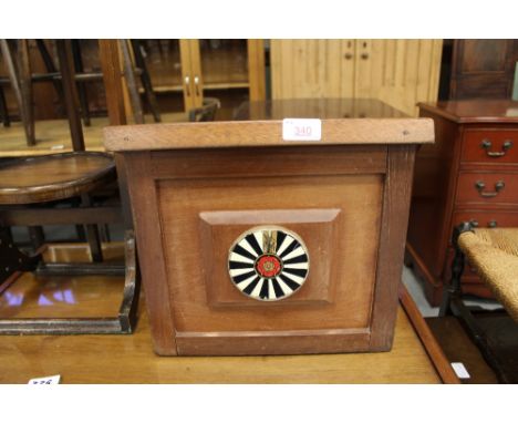 Mahogany book stand with Rotary emblem