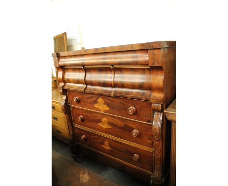 C19th mahogany Scotch chest of drawers