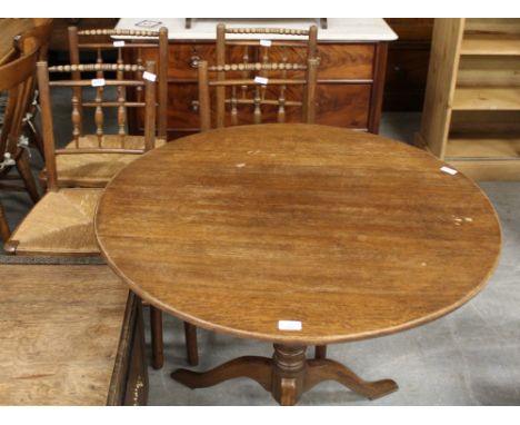 4 Rush seated chairs and oak tripod