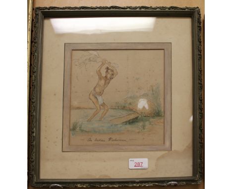 F Spence  sketch - Indian washerman