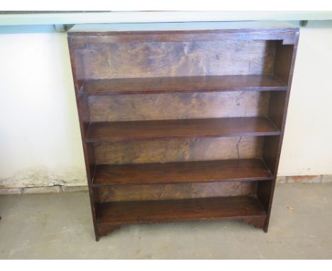 An oak fixed shelf bookcase - Height 1.07 m x Width 92 cm x Depth 19 cm 