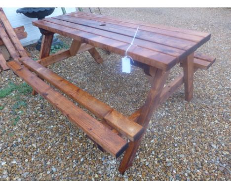 A new pine picnic bench - flat packed