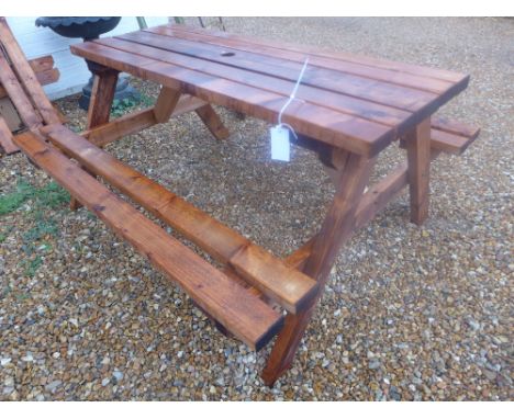 A new pine picnic bench - flat packed