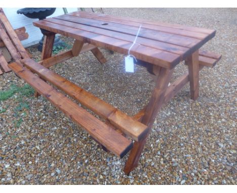 A new pine picnic bench - flat packed