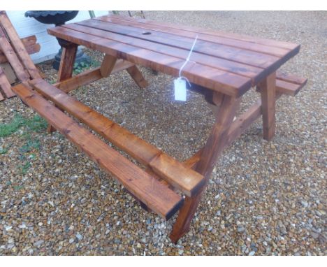 A new pine picnic bench - flat packed
