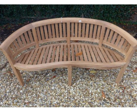 A Bramblecrest teak banana bench 