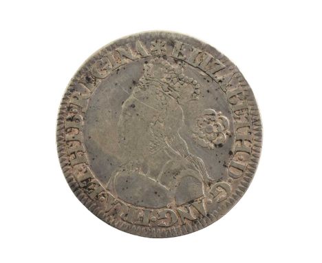 Elizabeth I, Milled Sixpence 1562 (26mm, 3.01g), mm star, obv. tall narrow bust with plain dress, rose to right field, rev. l