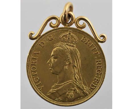 Victoria, Double Sovereign 1887, obv. Jubilee head left, J.E.B. on truncation for engraver Joseph Edgar Boehm, rev. Pistrucci
