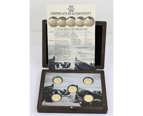 'The Beaches Anniversary Set' 2019, comprising 5 x Gibraltar gold proof double crowns 2019, obv. Maklouf portrait of the Quee