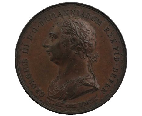 ♦Golden Jubilee of George III 1810, AE Medal (48mm, 52.09g), Lord Radnor's medal for Salisbury's jubilee celebrations, obv. l