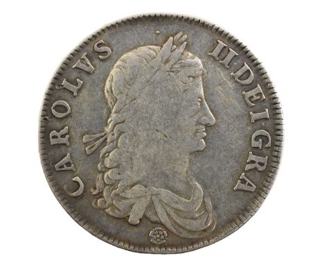 Charles II, Crown 1662 (40mm, 29.32g), obv. first draped bust right, rose below, rev. crowned cruciform shields, interlinked 