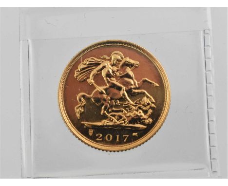 Elizabeth II, '200th Anniversary' Half Sovereign 2017, obv. Clark portrait of the Queen, rev. Pistrucci, 200 privy mark to le