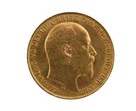 Edward VII, Double Sovereign 1902, obv. bare head right, initials De S. below for designer G.W. De Saulles, rev. Pistrucci's 