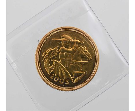 Elizabeth II, Half Sovereign 2005, obv. Rank-Broadley portrait of the Queen, rev. Timothy Noad's depiction of St. George slay