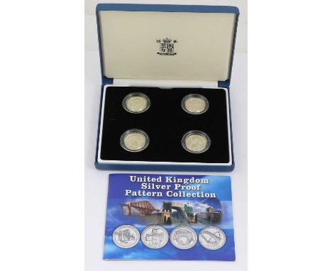 Mixed Silver Proof, Commemorative Coinage and Sets, comprising: UK Silver Proof Pattern £1 Collection, 4-coin set, encapsulat