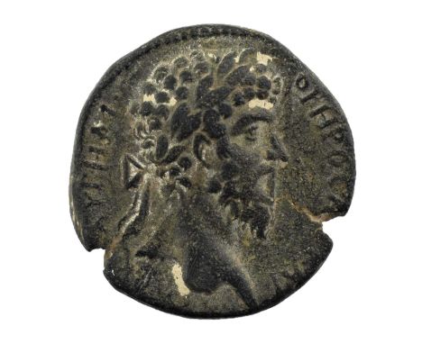 ♦Roman Provincial - Mesopotamia, Marcus Aurelius (AD 161-80) AE 23 (23mm, 10.48g), Carrhae mint, obv. laureate and bearded he